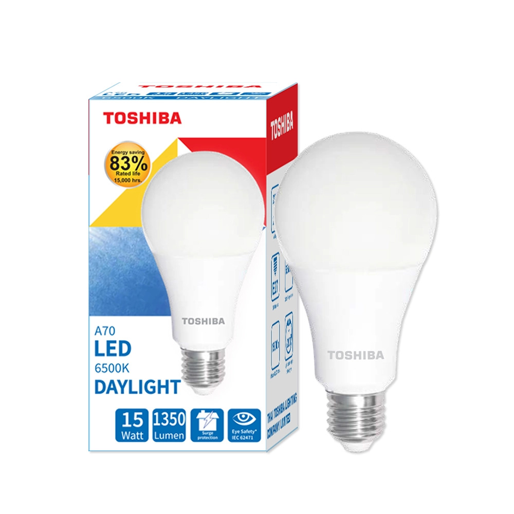 Toshiba หลอดไฟ LED โตชิบา A70 LED Bulb 15W E27 Daylight